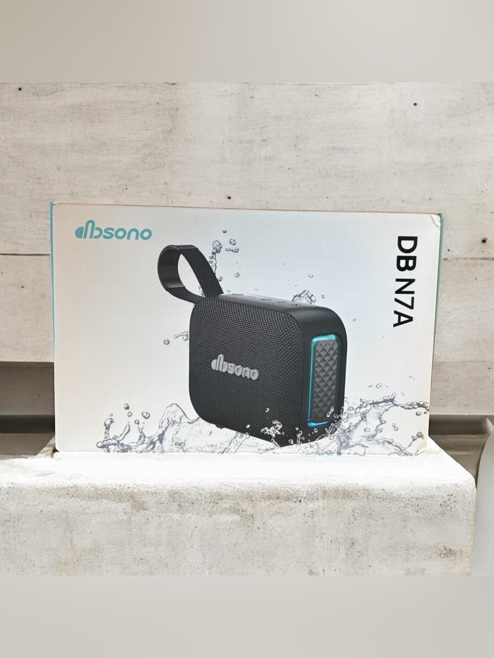 DB N7A Portable Bluetooth Speaker — Black with Teal Accent